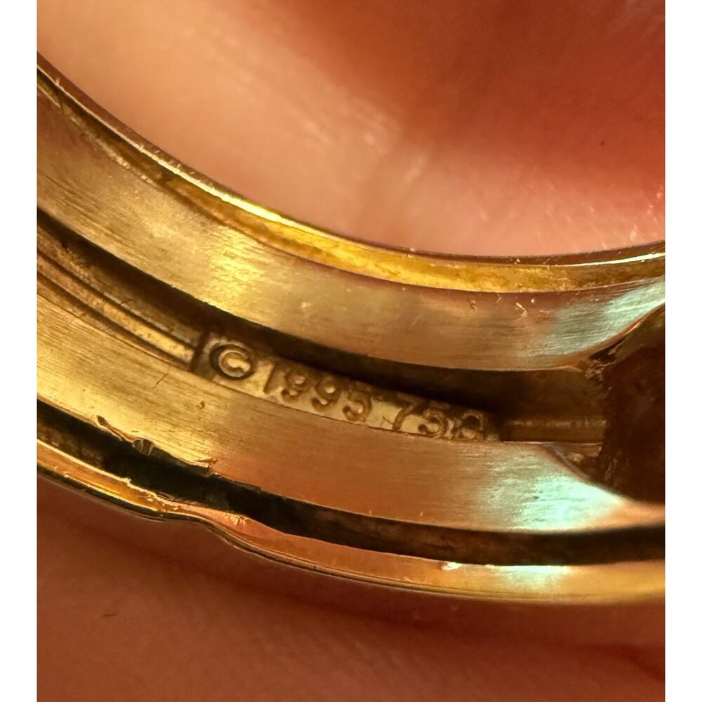 Tiffany & Co. 18k Gold 8mm Sparkle Green Gemstone Peridot Band Wide Ring 12.3g - Picture 13 of 16